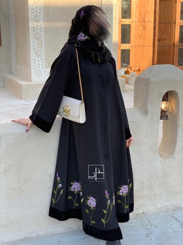 عباية كلوش بتطريز ورود #238