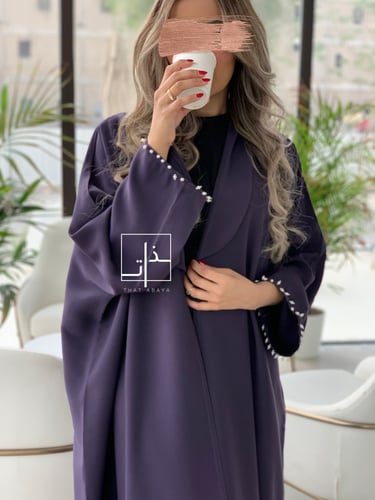 عباية مزينة ب أكمام لؤلؤ #217