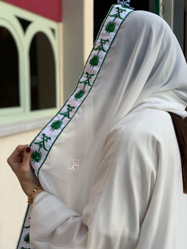 طرحة بيضاء سيفين ونخلة #3