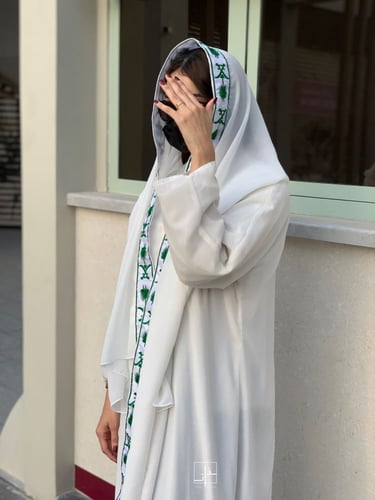 طرحة بيضاء سيفين ونخلة #3