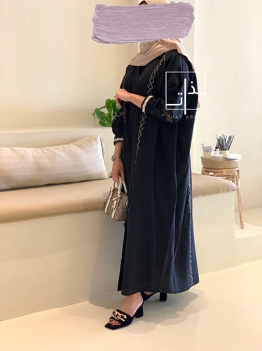 عباية للين مزينه ب تطريز مموج #178