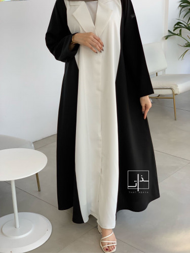 عباية كريب بالأسود و الابيض #234_white