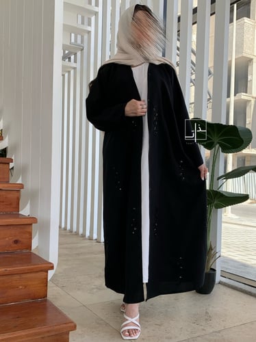 عباية فخمة مزينة بشك ناعم #253