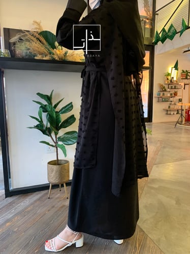 عباية بقطعة بمنقطة و حزام #201