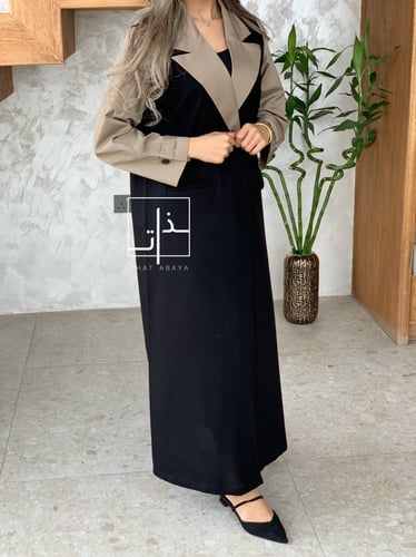 عباية بتصميم معطف بجيوب إمامية #215