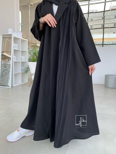 عباية تصميم معطف بكسرات من جانب واحد #230