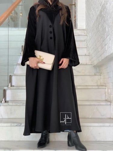 عباية معطف ب أكمام مخمل #237