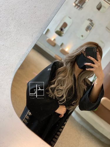 عباية مزينة بتطريز ذهبي فاخر #214