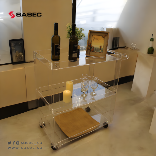 عربة ضيافة ( ترولي ) من الاكريليك الفاخر