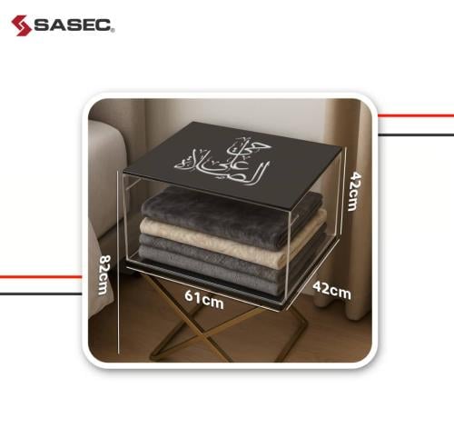 صندوق سجادات بقاعدة خشب