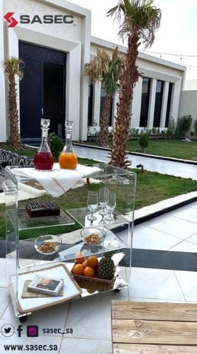 عربة ضيافة ( ترولي ) من الاكريليك الفاخر 10mm