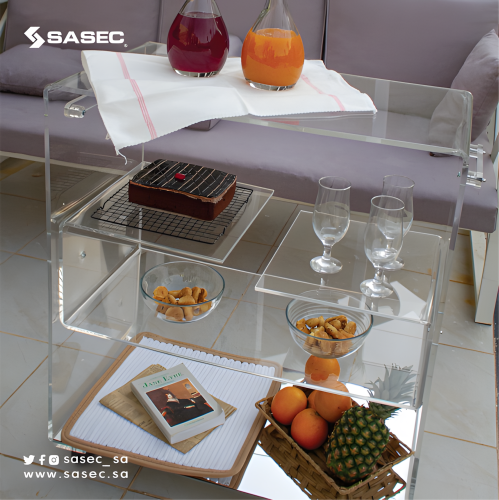 عربة ضيافة ( ترولي ) من الاكريليك الفاخر 10mm