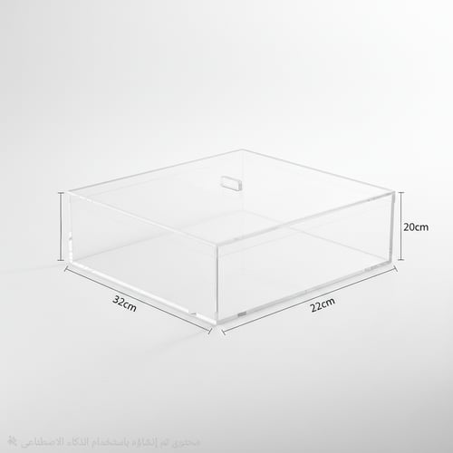 علبة اكليريك شفاف بغطاء الابعاد العرض 22 والطول 32...