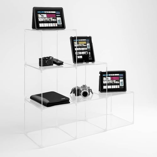 وحدة عرض مكعبات شفافة - أكريليك فخم