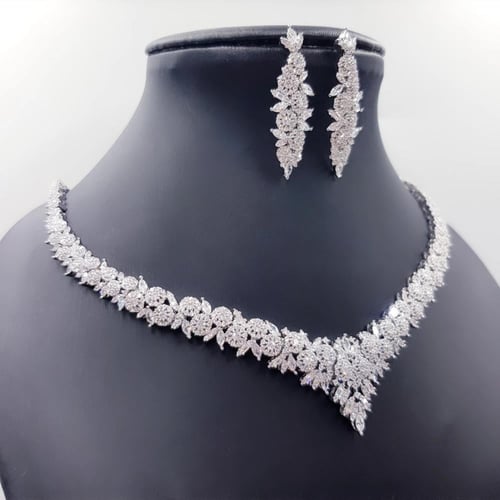 طقم زركون تصميم ألماس قمة الفخامة