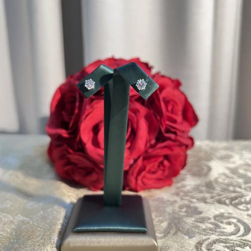 أقراط فضة 925 مع مويسانتي ألماس صناعي لامعة مع شها...