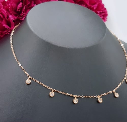 تشوكر فضة 925 لون ذهبي روز