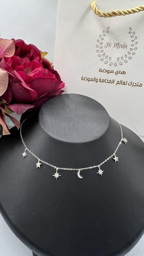 تشوكر فضة وزركون جميل