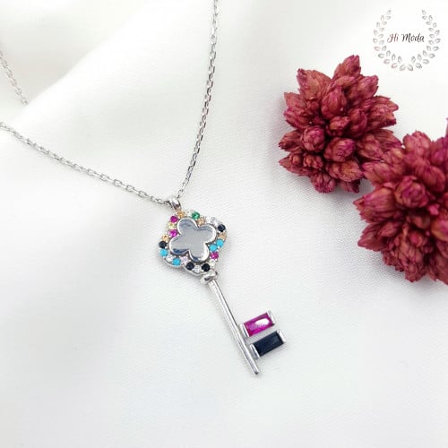 قلادة المفتاح من الفضة 925