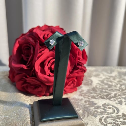 أقراط فضة 925 مع مويسانتي ألماس صناعي لامعة مع شها...