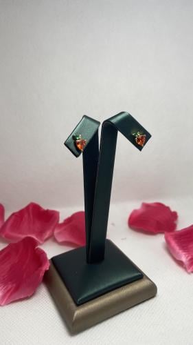 أقراط زركون مطلية فضة روبي