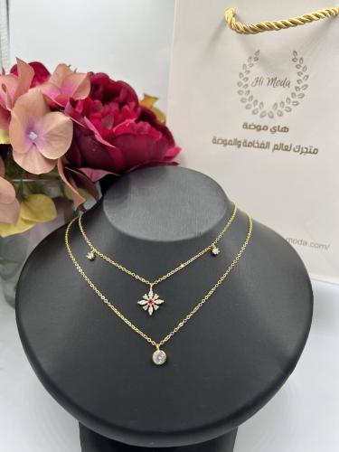 تشوكر فضة دورين لون ذهبي