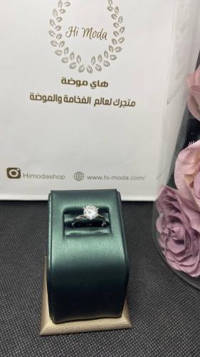 خاتم اكسسوار زركون مطلي فضة تصميم خاتم سولتير
