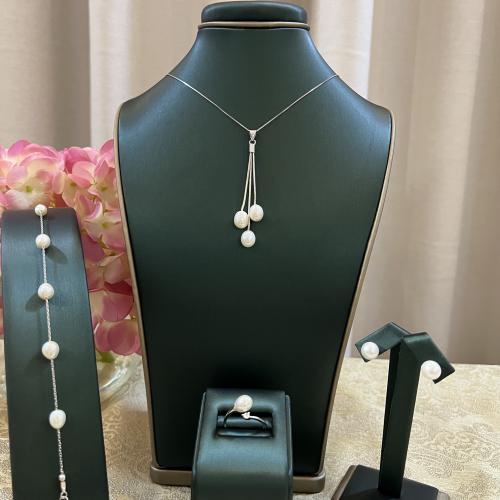 طقم فضة ٩٢٥ ولولو زراعي مميز