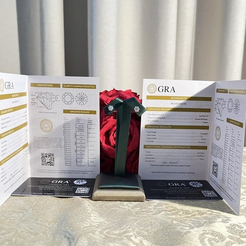 أقراط فضة 925 مع مويسانتي ألماس صناعي لامعة مع شها...