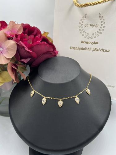 تشوكر فضة 925 لون ذهبي لمعة قوية