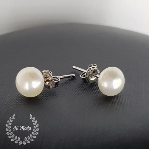 أقراط لؤلؤ زراعي وفضة جودة عالية