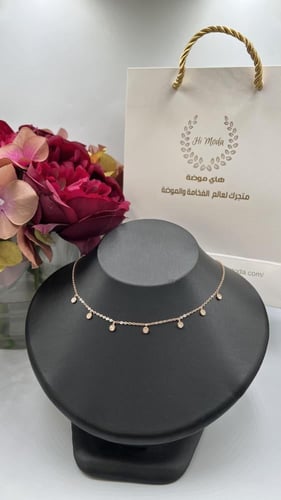 تشوكر فضة 925 لون ذهبي روز