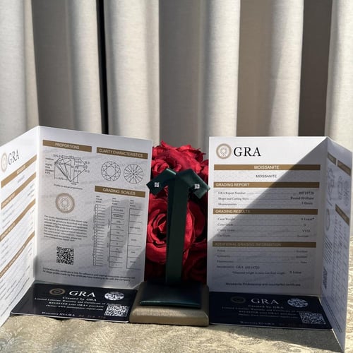 أقراط فضة 925 مع مويسانتي لامعة مع شهادة