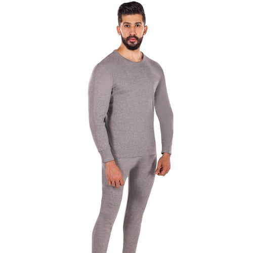 بيجاما رجالي كم طويل رصاصي فاتح | ماركة دروش