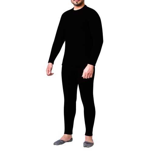 الأصيل | بيجاما رجالي قطن كم طويل أسود