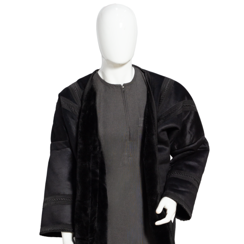 فروه رجالي مخملي لون اسود