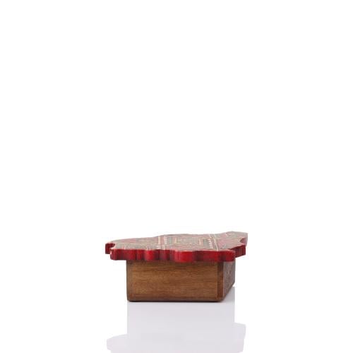 صندوق بخور شكل خريطة احمر