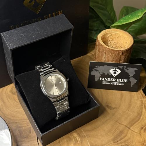 ساعة فندربلو فضي مينا رصاصي