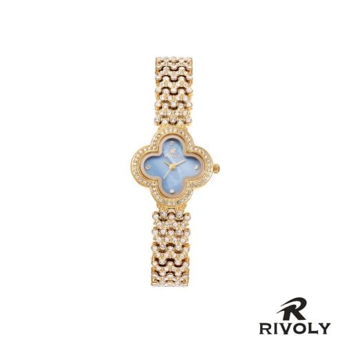 ساعة ريفولي كرستال ذهبي مينا سماوي