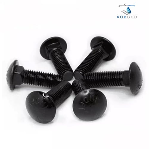Carriage Bolt, Black, Grade 5, Full Thread