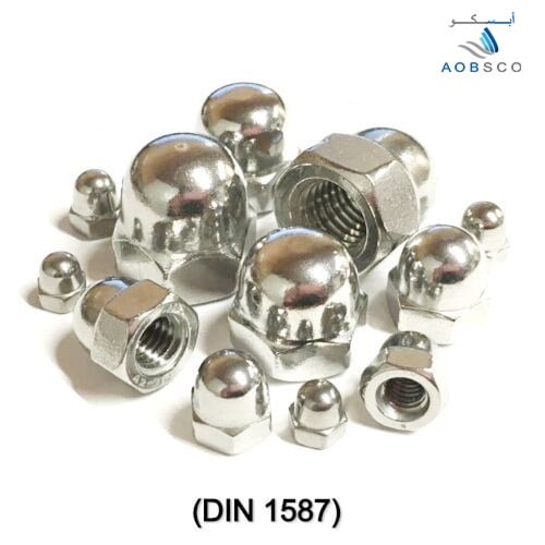 DIN1587, Hex Domed Cap Nut, Nickel, Grade 4.8