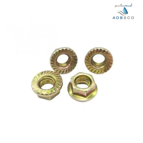 DIN6923, Hex Flange Nut, Yellow Zinc Plated