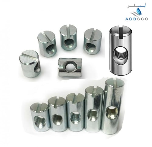 Barrel Nut , Zinc Plated , Grade 4.8