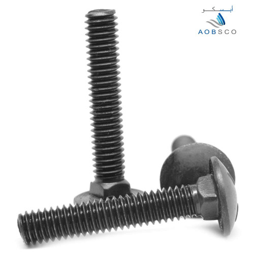Carriage Bolt, Black, Grade 5, Full Thread