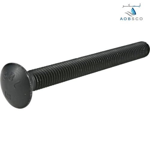 Carriage Bolt, Black, Grade 5, Full Thread