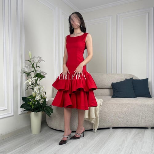 فستان منالا احمر