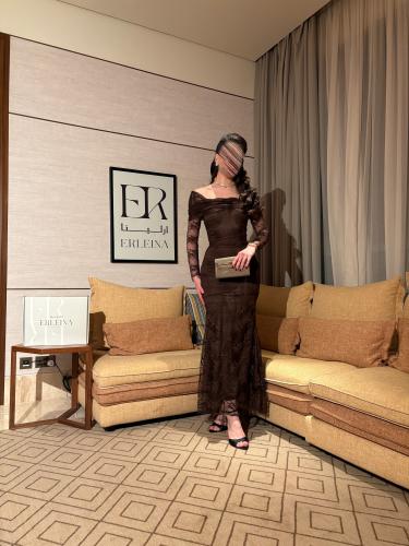 فستان لتون بني