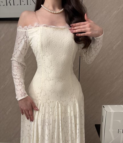 فستان شوق طويل ابيض