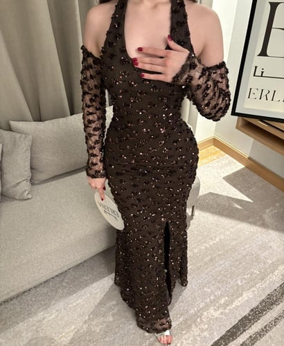 فستان اكتوبر بني