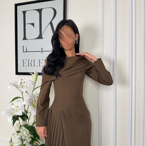 فستان راقي بني